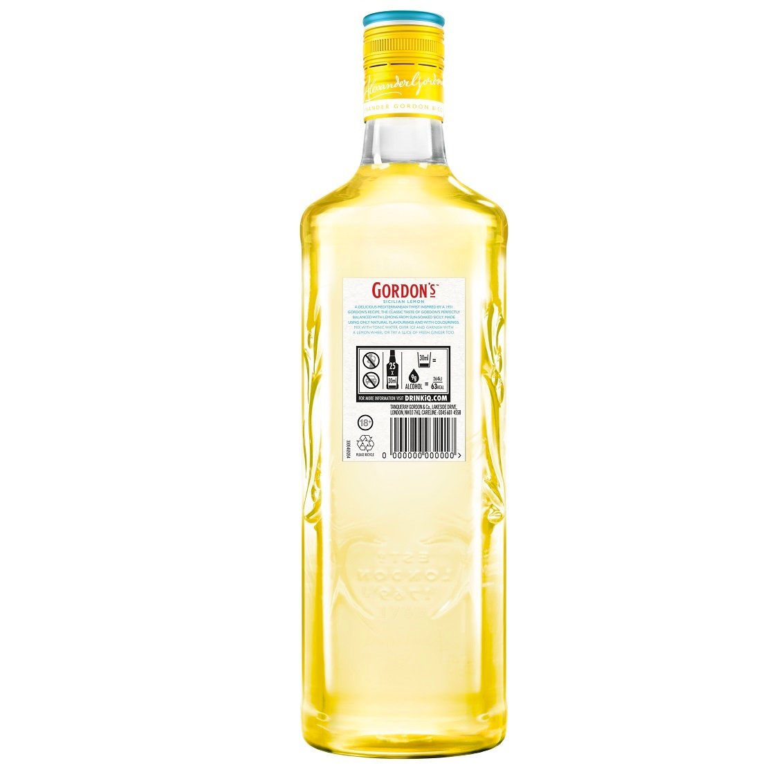 Джин Gordon's Sicilian Lemon Gin, 37.5%, 0,7 л (866466) - фото 2
