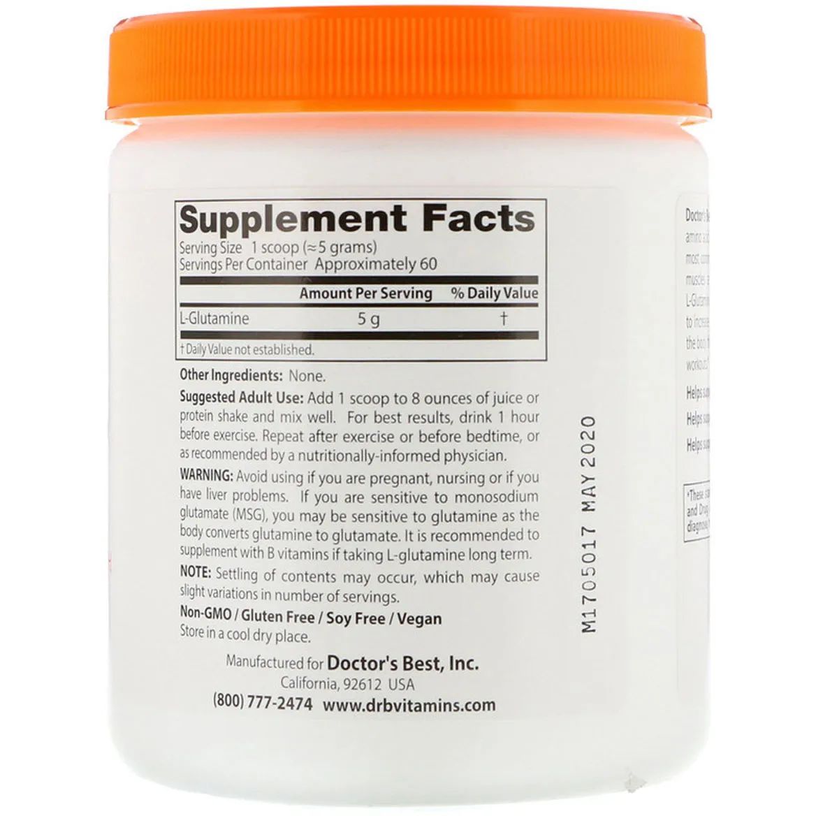 Глютамін Doctor's Best L-Glutamine Powder 300 г - фото 2