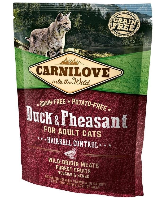 Сухой корм для выведения шерсти Carnilove Hairball Controll Cat Duck&Pheasant, с уткой и фазаном, 400 г - фото 1