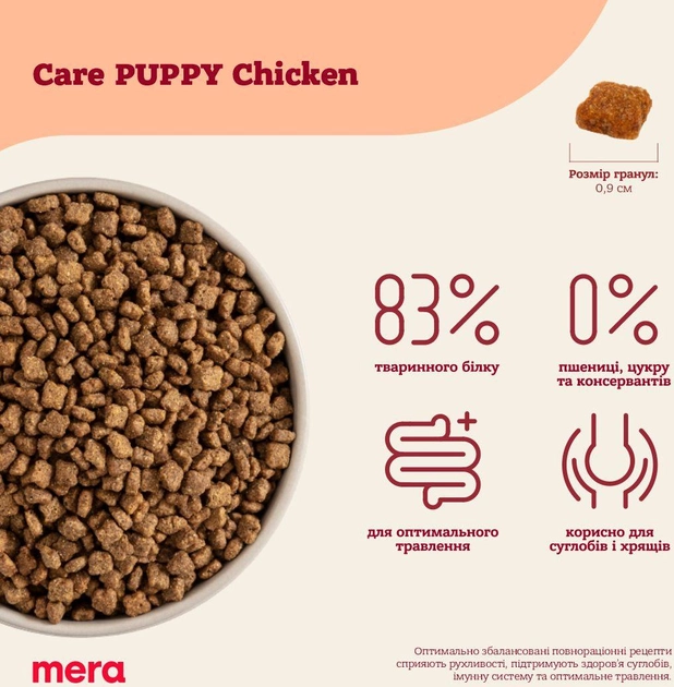 Сухой корм для щенков Mera Care Puppy Chicken с курицей 1 кг - фото 4