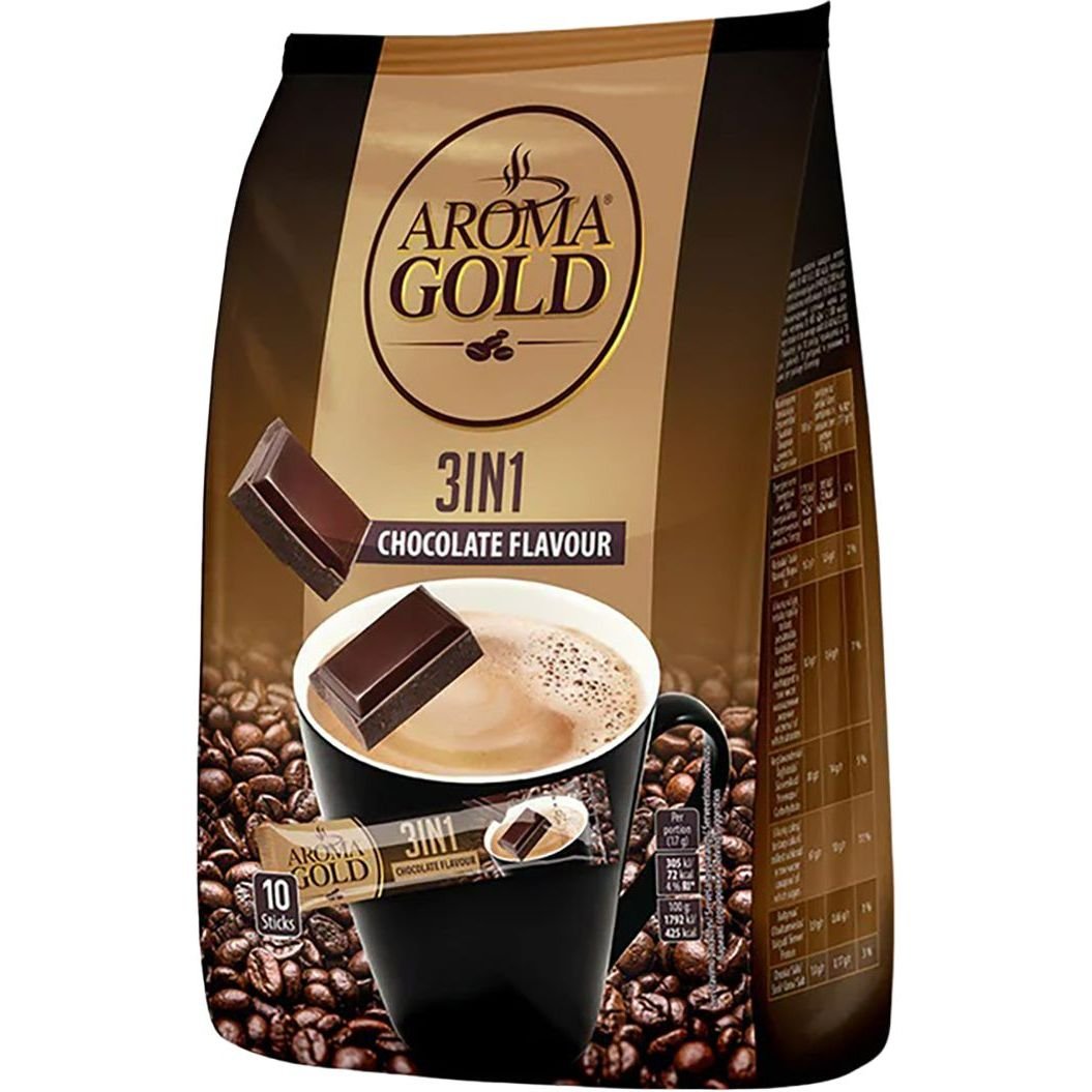 Напій кавовий Aroma Gold 3 в 1 з шоколадом 170 г (10 шт. х 17 г) (895297) - фото 1