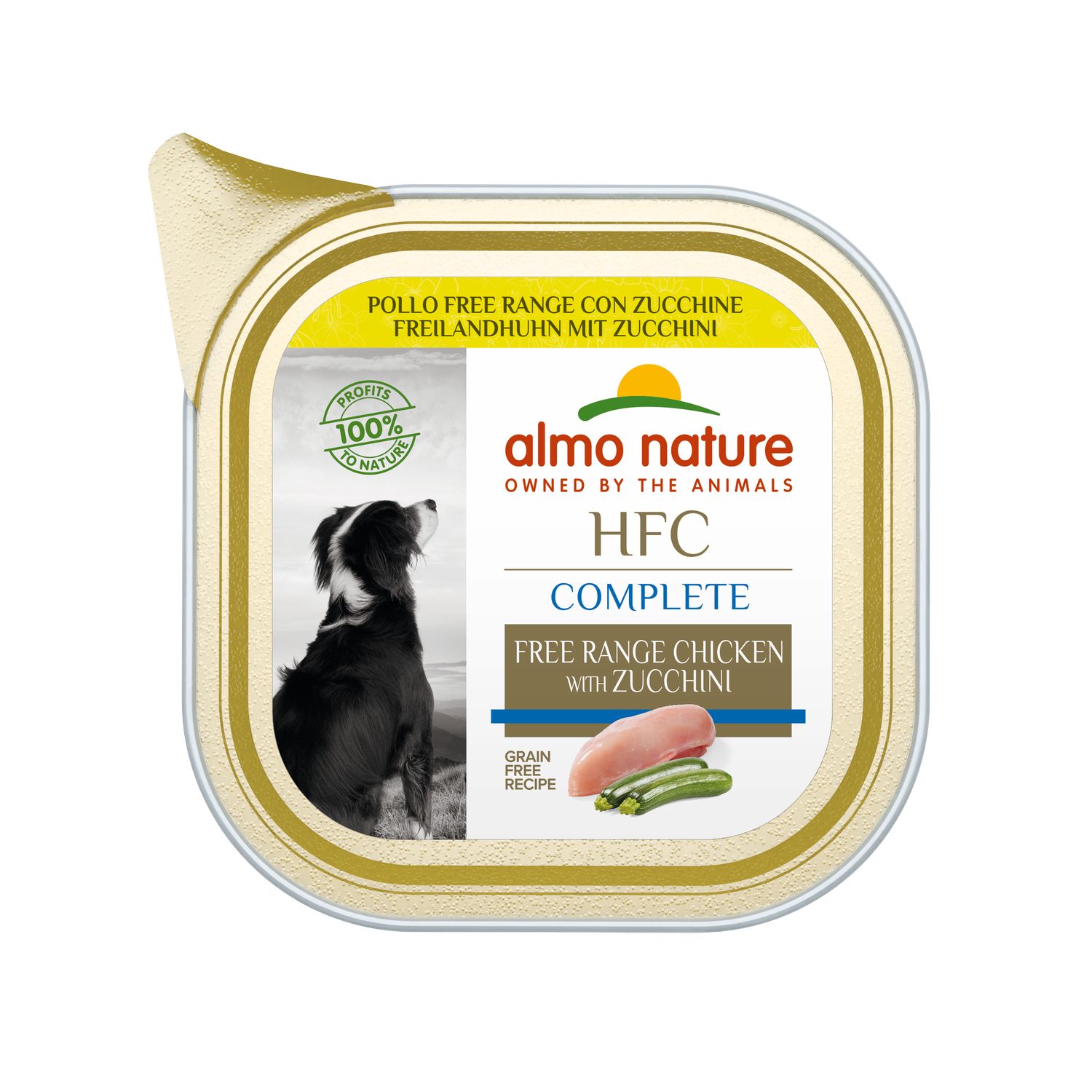 Влажный корм для собак Almo Nature HFC Dog Complete курица свободного выгула и цукини, 85 г - фото 1