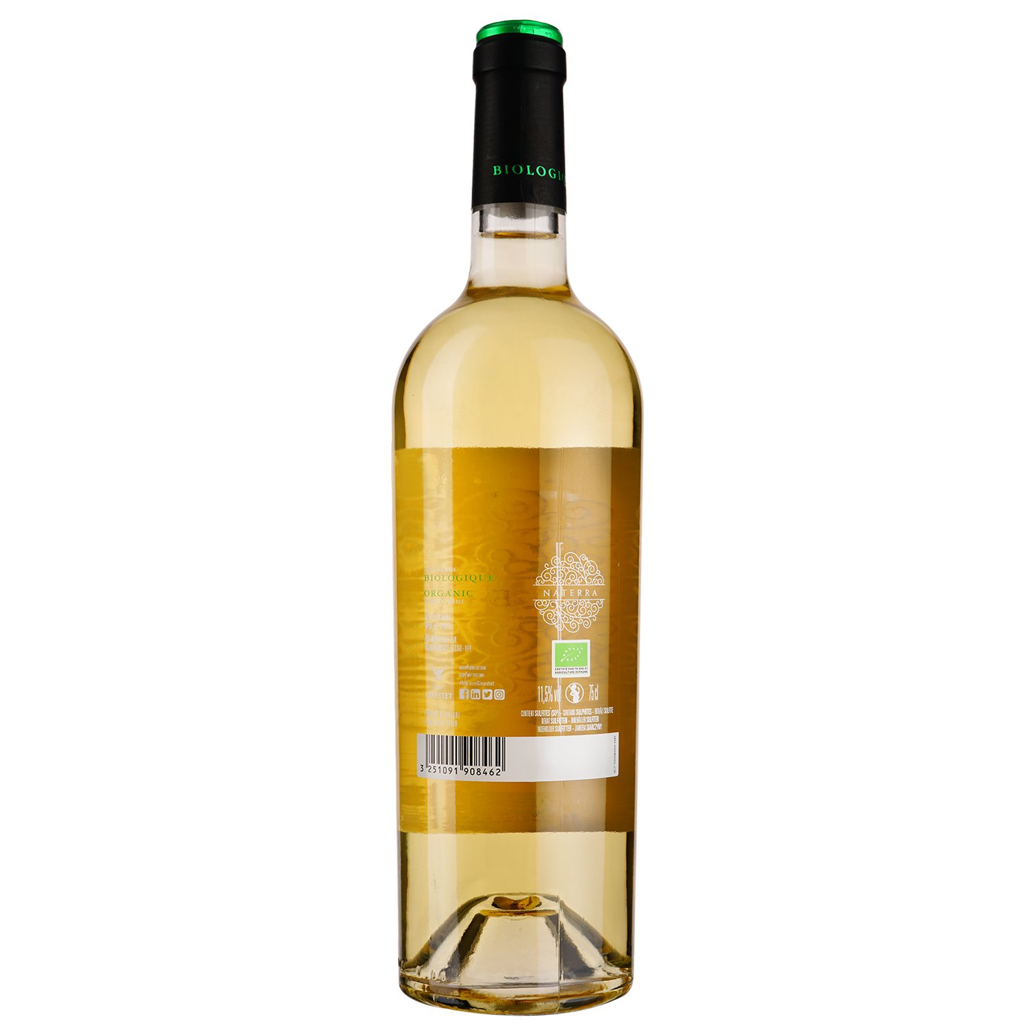 Вино Naterra Bio Espagne, белое, сухое, 0,75 л - фото 2