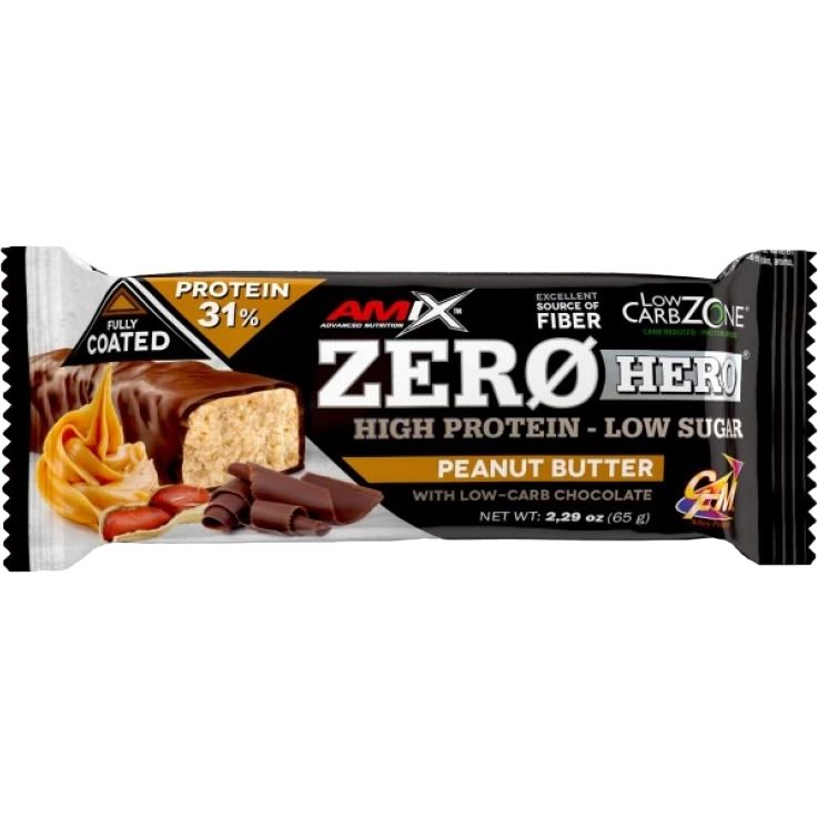 Батончик Amix Low-Carb ZeroHero Protein Bar арахисовое масло 65 г - фото 1