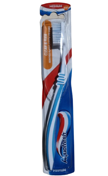 Зубная щетка Aquafresh Clean&Flex, средняя, голубой - фото 1