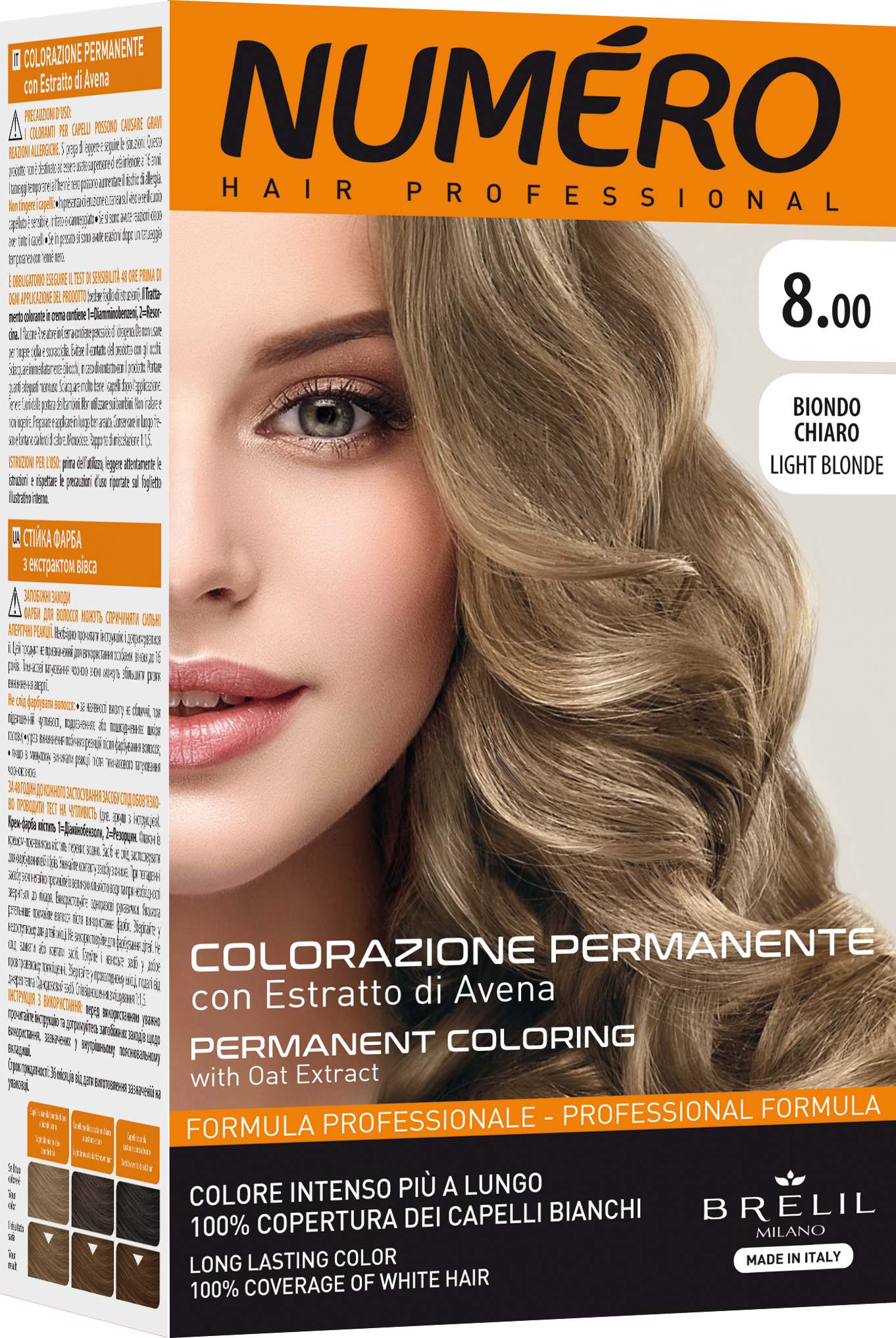 Фарба для волосся Numero Hair Professional Light blonde, відтінок 8.00 (Світлий русявий), 140 мл - фото 1