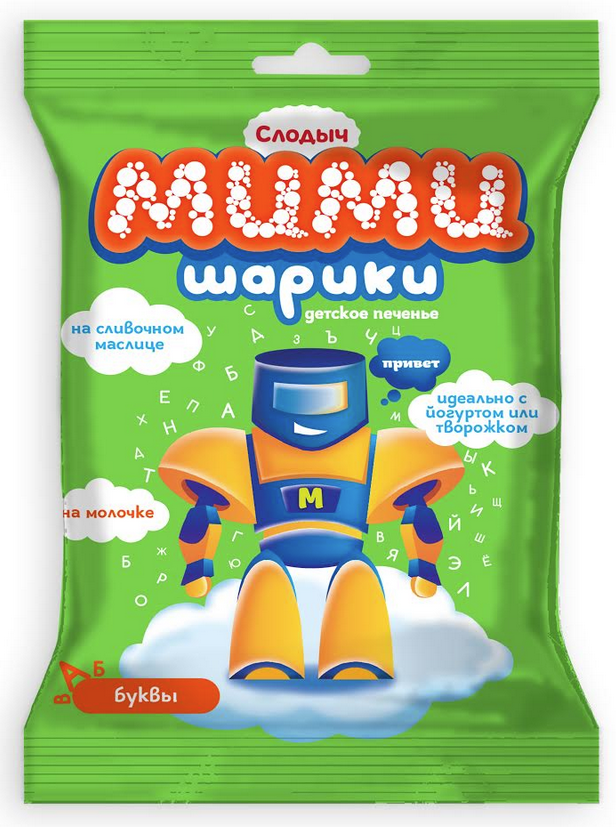 Дитяче печиво Слодыч Мімішарікі Алфавіт Робот, 50 г - фото 1