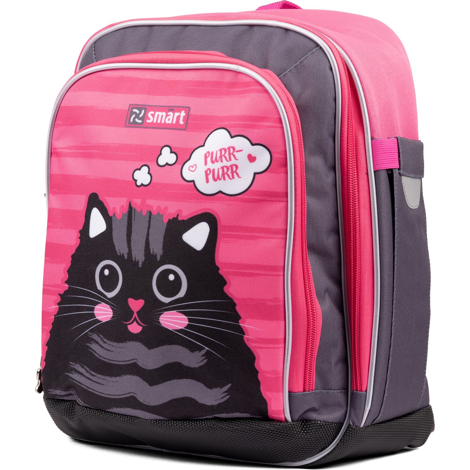 Рюкзак шкільний Smart H-55 Cat Rules, черный с розовым (558036) - фото 1