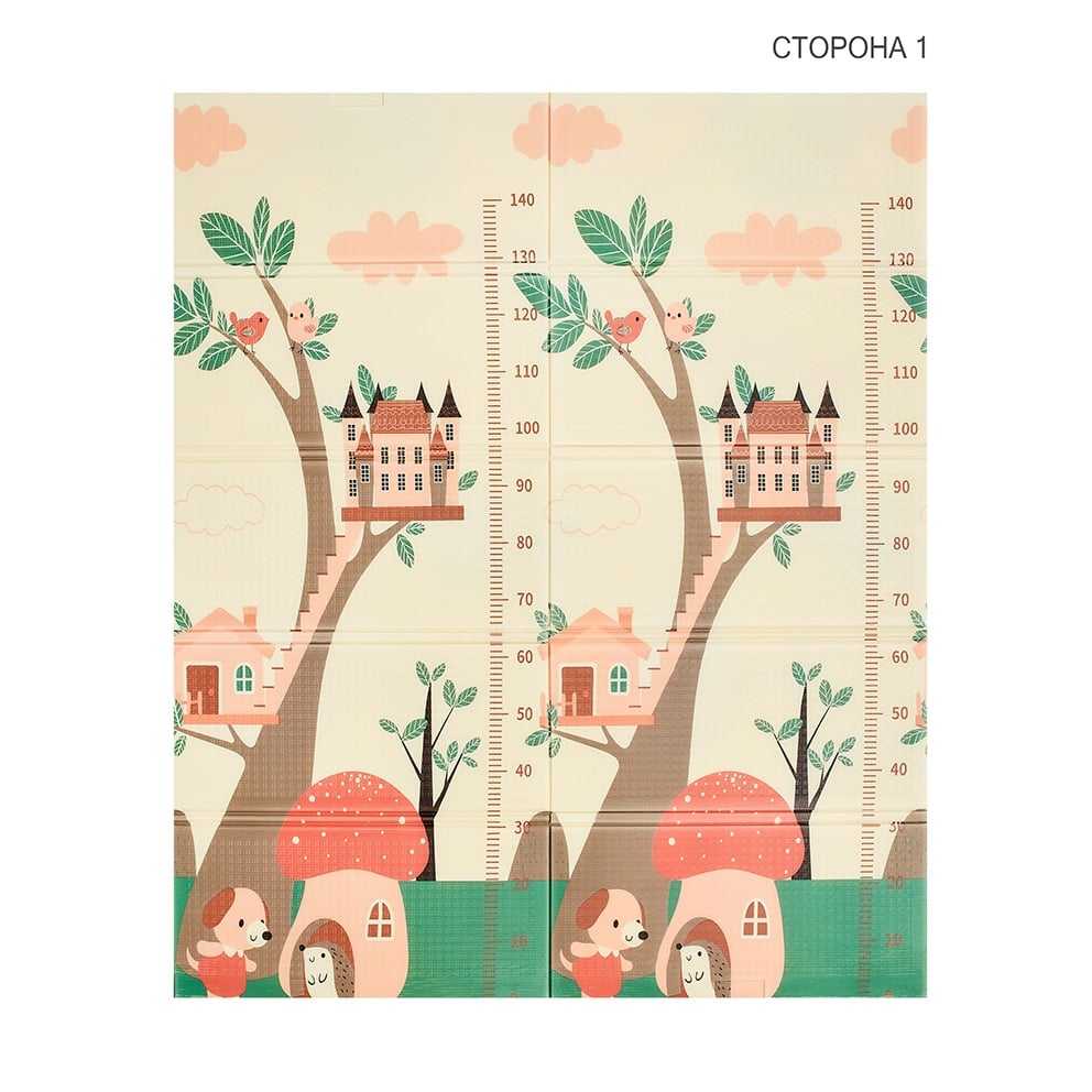 Дитячий двосторонній складний килимок Poppet Дивовижні будинки та Пригоди в небі, 150х180х1 см (PP014-150) - фото 2
