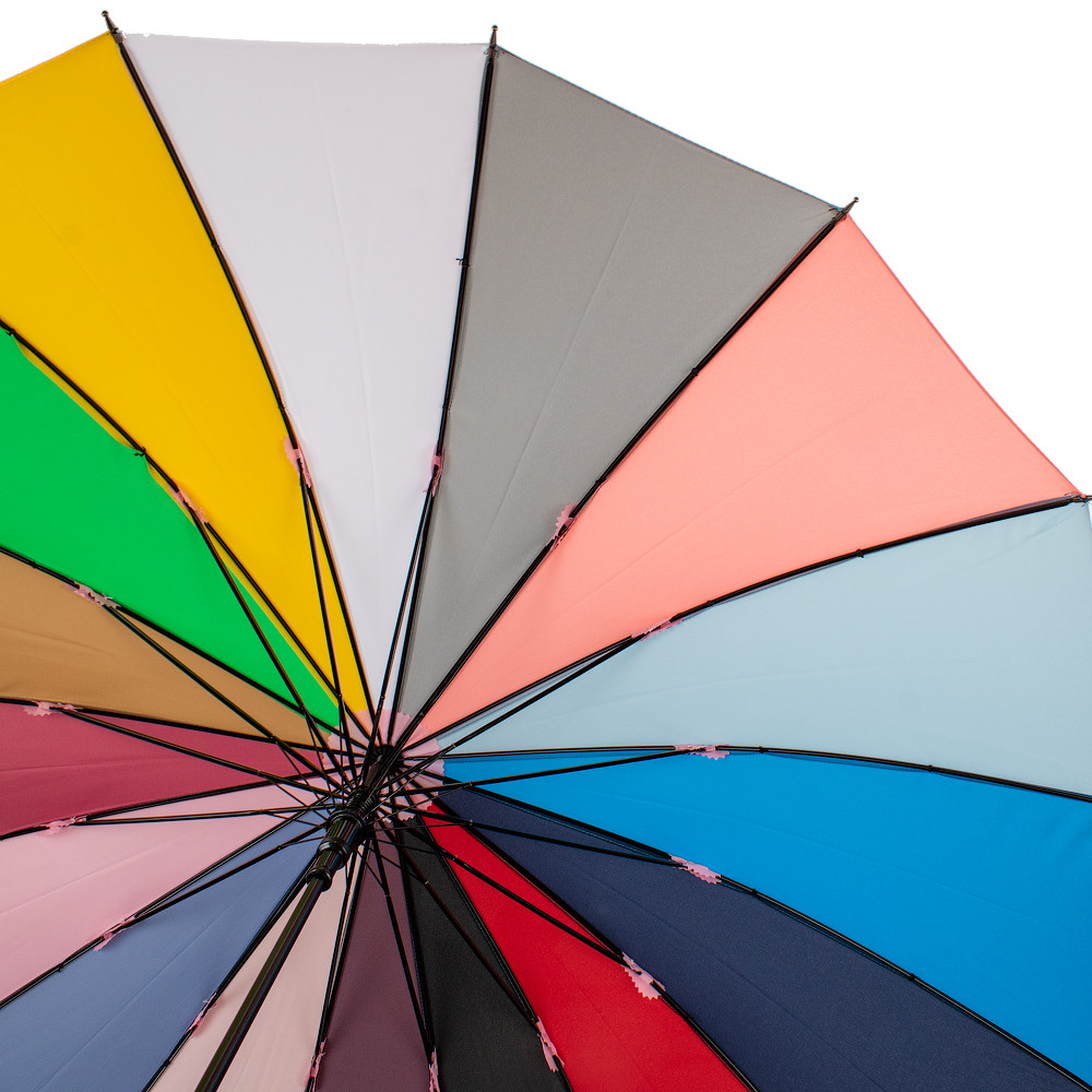 Жіноча парасолька-палиця повний автомат Три слона 104 см різнобарвна - фото 3