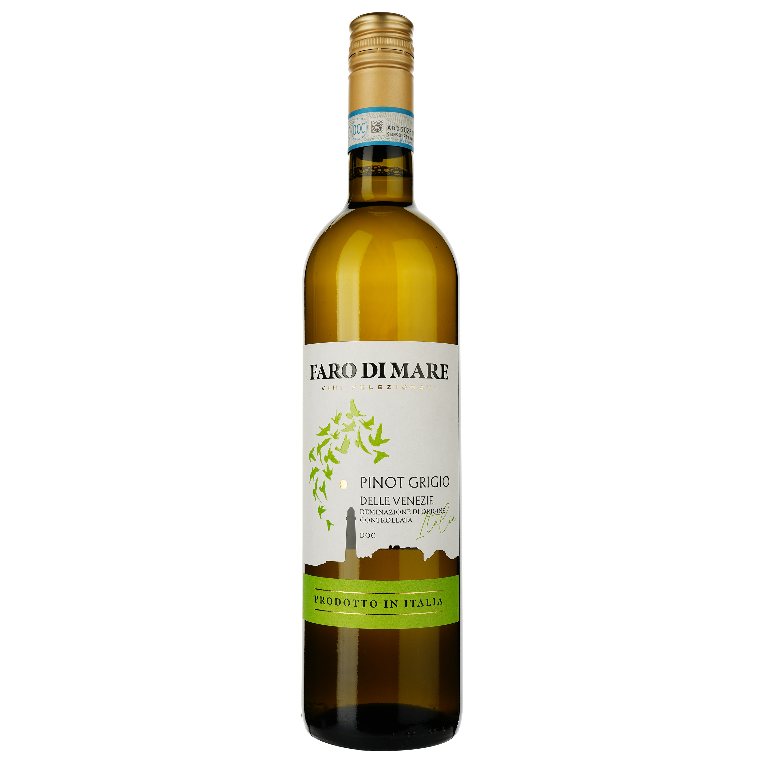 Вино Faro Di Mare Pinot Grigio DOC, біле, сухе, 0.75 л - фото 1