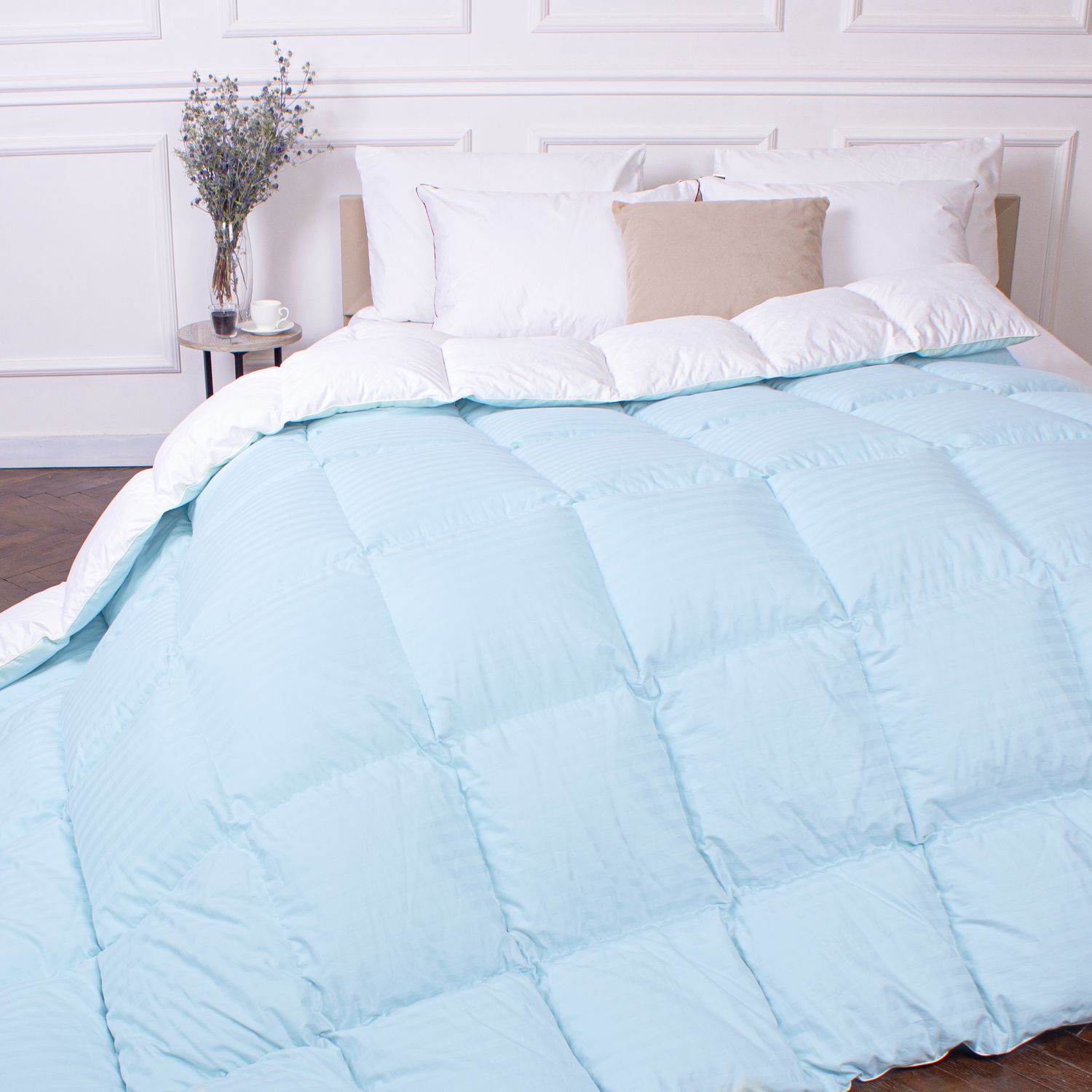 Одеяло пуховое MirSon Valentino 034, полуторное, 215x155, голубое (2200000003799) - фото 1