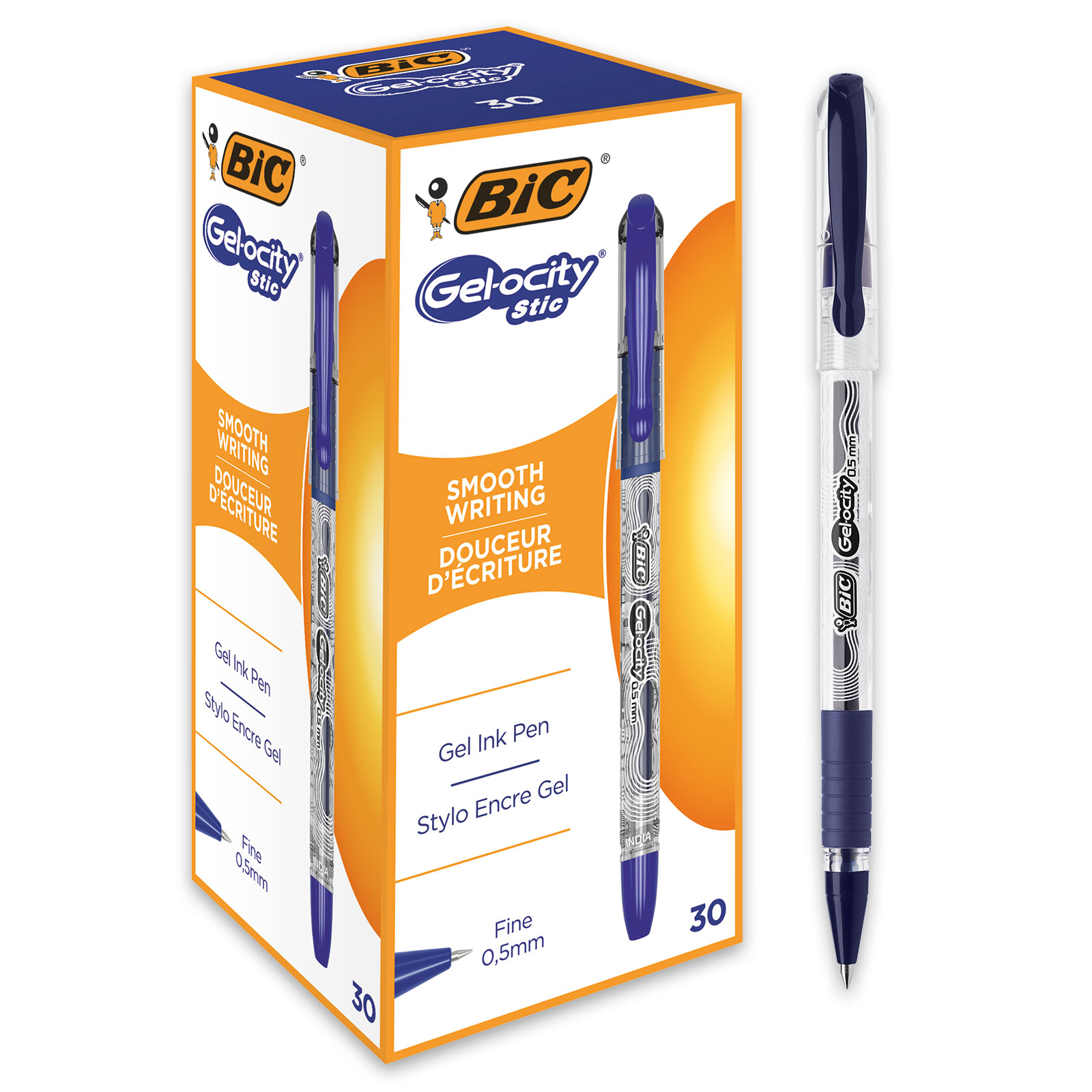 Ручка гелевая BIC Gel-ocity Stic, 0,7 мм, синий, 30 шт. (CEL1010265) - фото 2