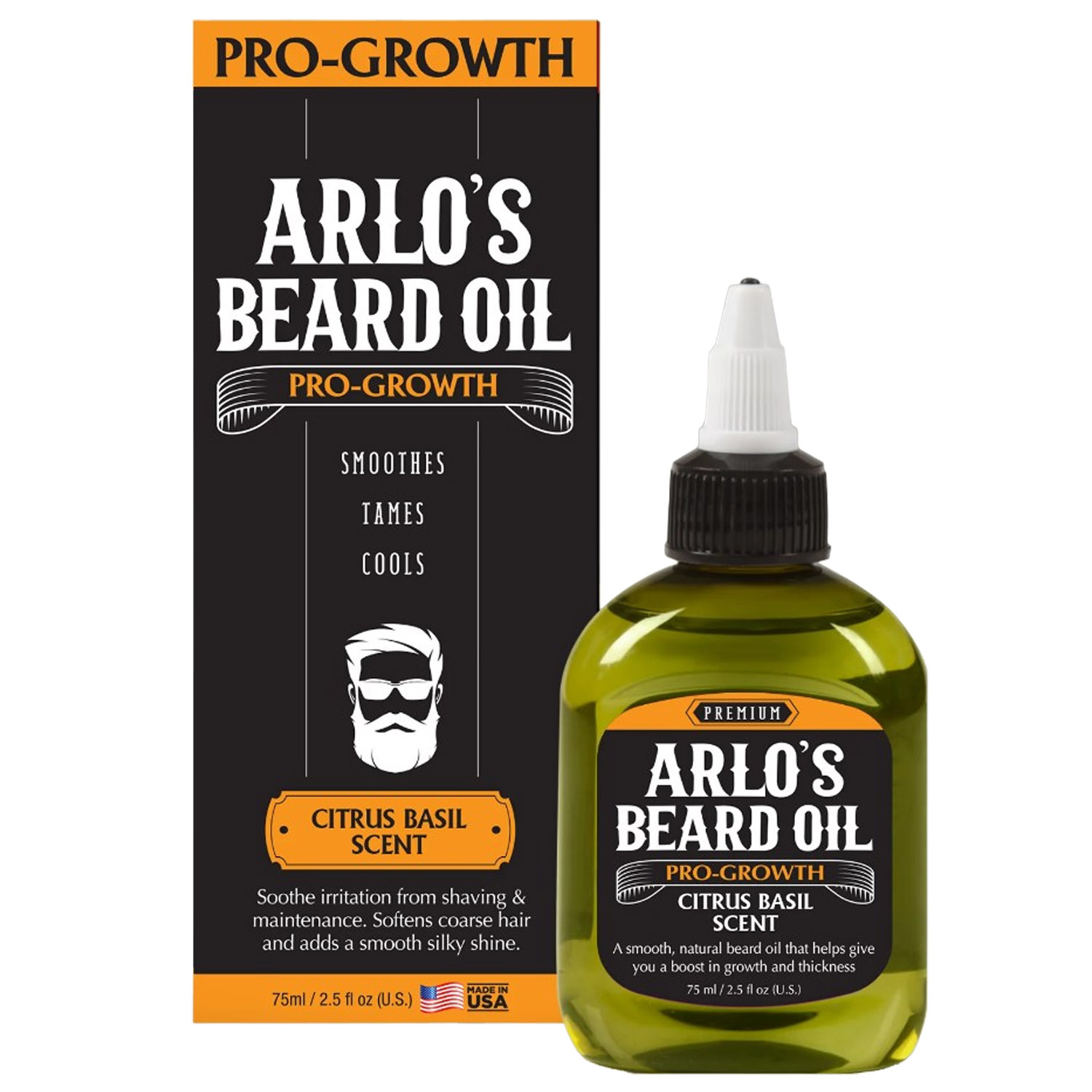 Олія для бороди Arlo's Pro-Growth Beard Oil Citrus Basil Scent, 75 мл - фото 1