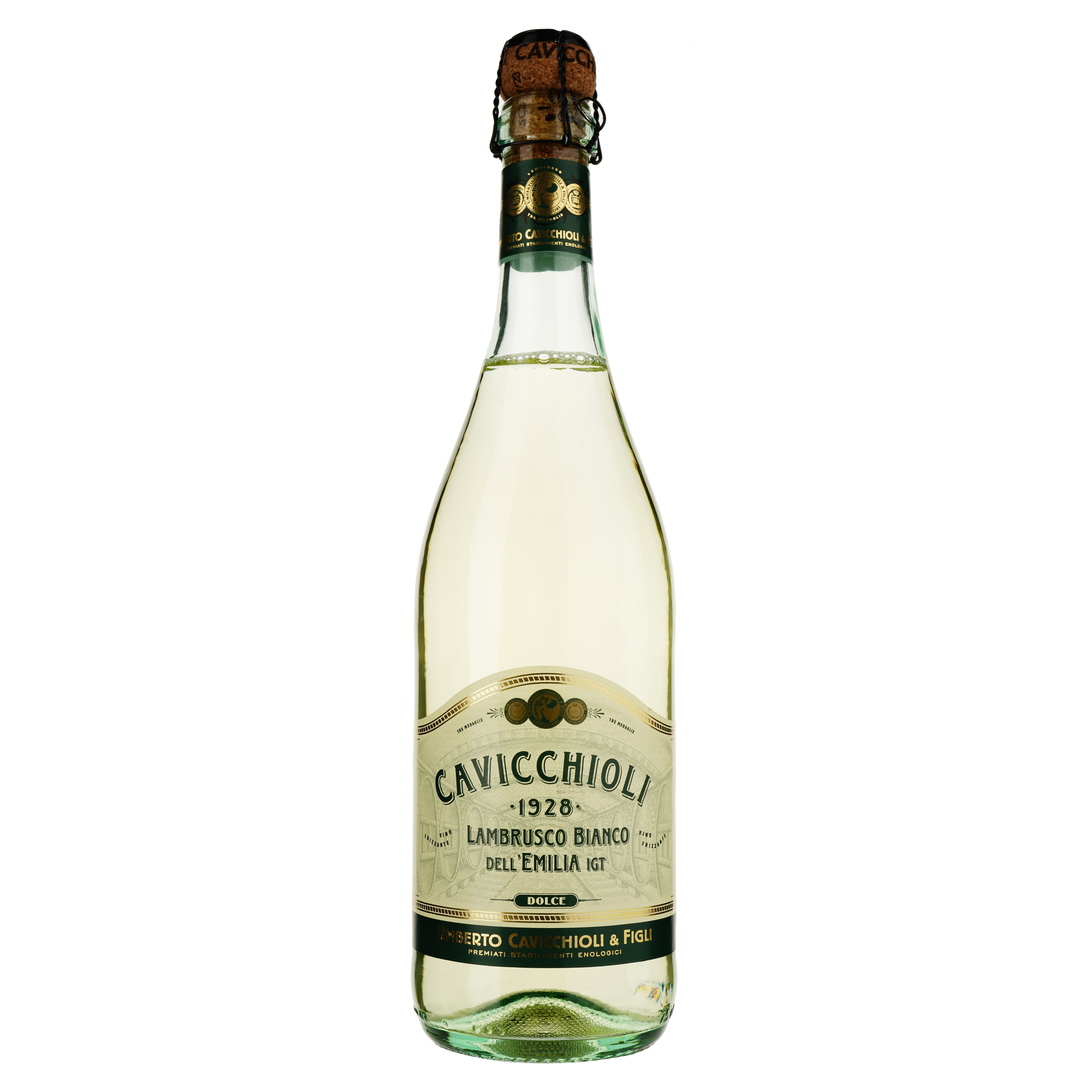Вино ігристе Cavicchioli Bianco Lambrusco Dell'Emilia, біле, напівсолодке, 7,5%, 0,75 л - фото 1