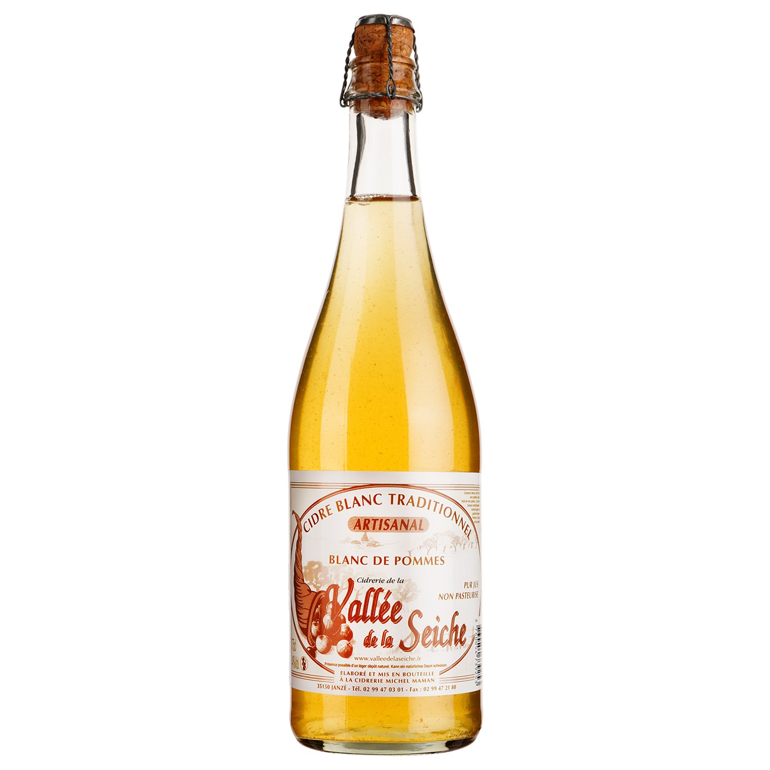 Сидр Vallee de la Seiche Cidre Blanc Traditionnel Artisanal, 4%, 0,75 л - фото 1