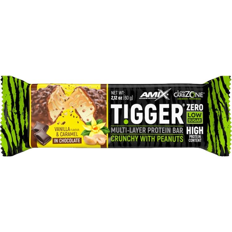 Батончик Amix TiggerZero Multi-Layer Protein Bar ваниль и карамель 60 г - фото 1