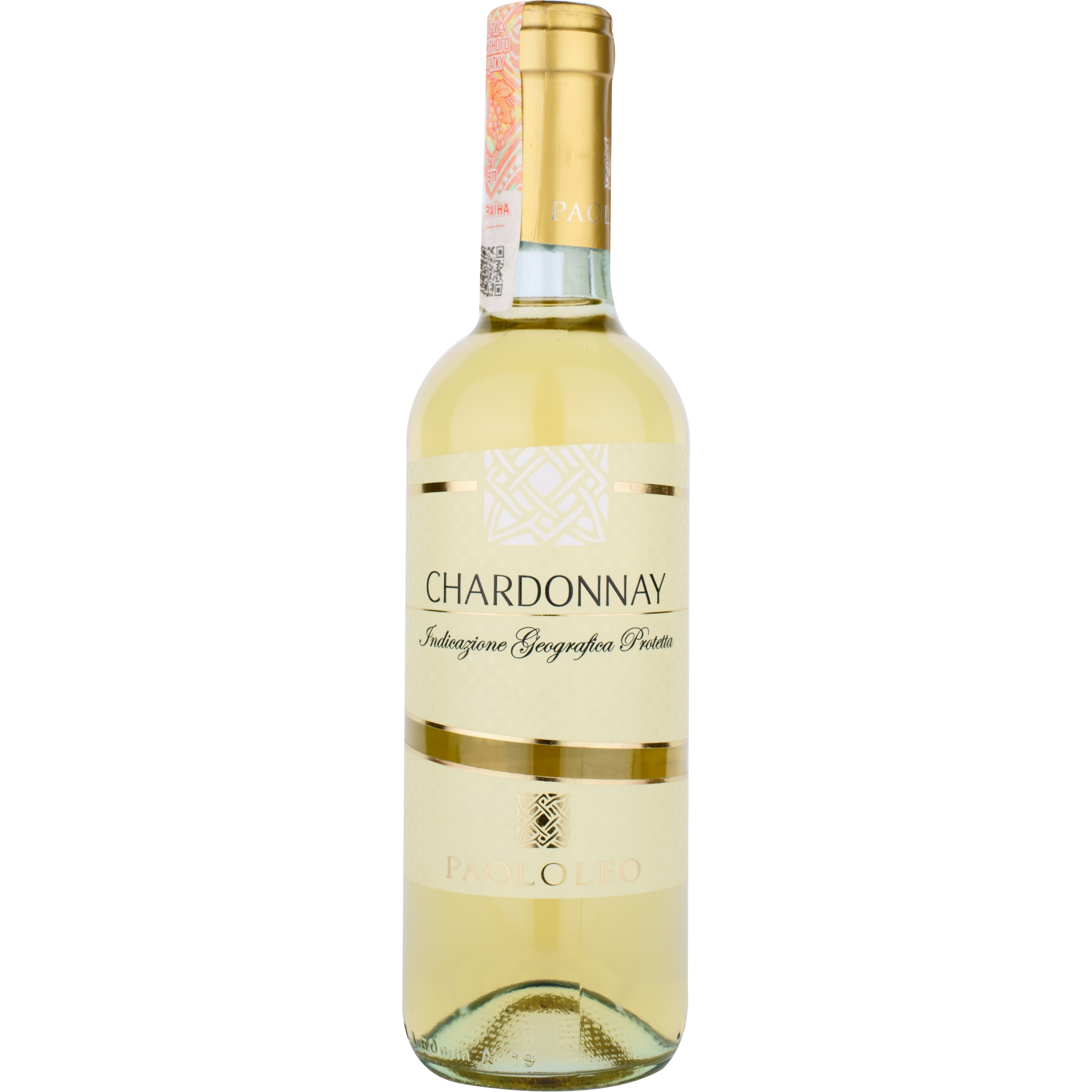 Вино Paololeo Chardonnay Varietali Salento IGP, біле, сухе, 0,375 л - фото 1