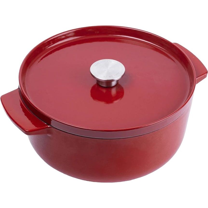 Каструля KitchenAid Cast Iron чавунна з кришкою 26 см 5.2 л червона (CC006060-001) - фото 1