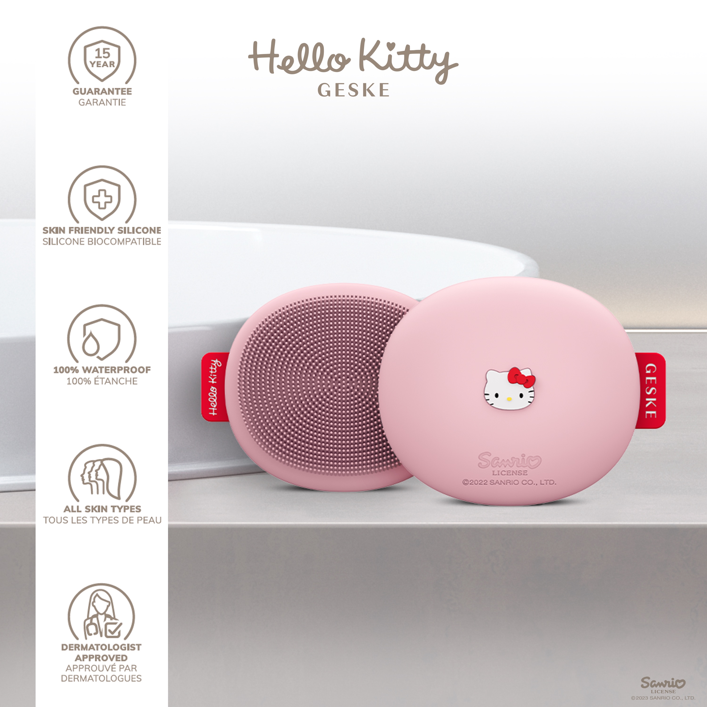 Щетка для лица GESKE Facial Brush 3 в 1 by Hello Kitty розовая - фото 5