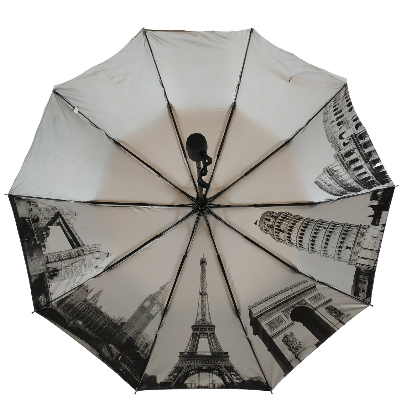 Жіноча складана парасолька напівавтомат Bellissima 102 см чорна - фото 8