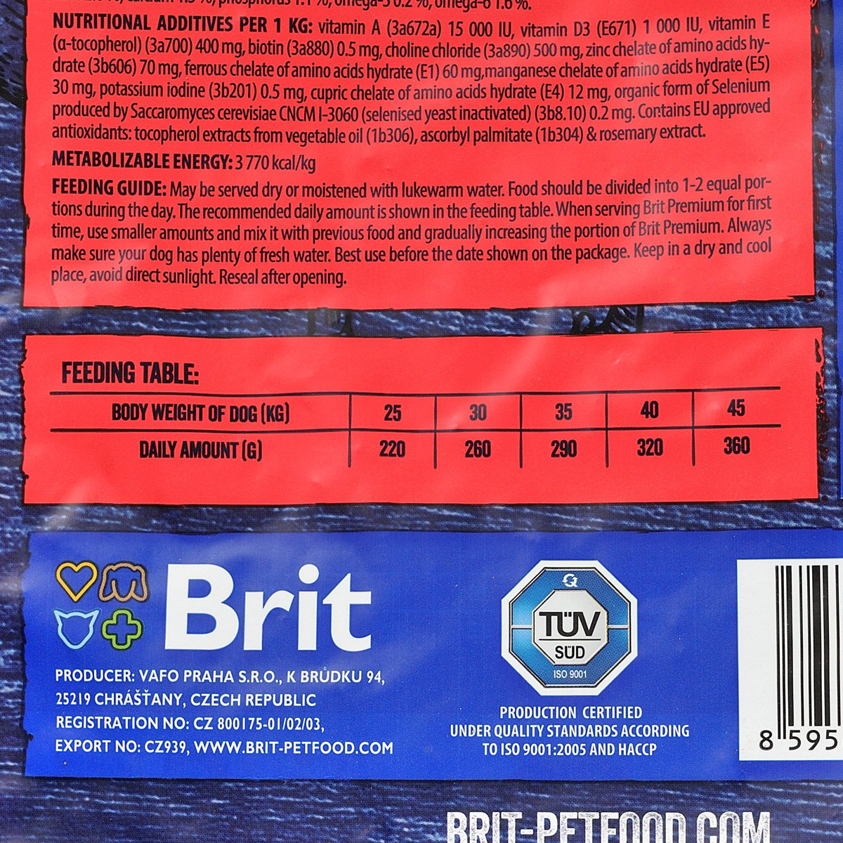 Сухой корм для собак крупных пород Brit Premium Dog Adult L, с курицей, 3 кг - фото 5