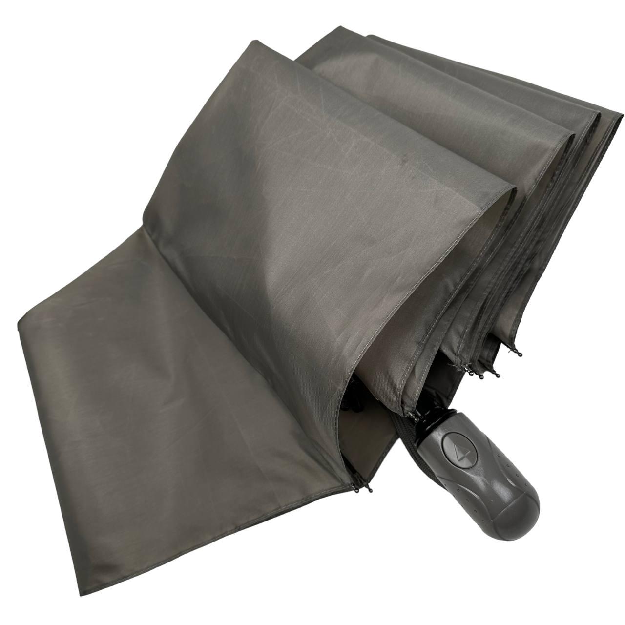 Женский складной зонтик полуавтомат Toprain 98 см серый - фото 4