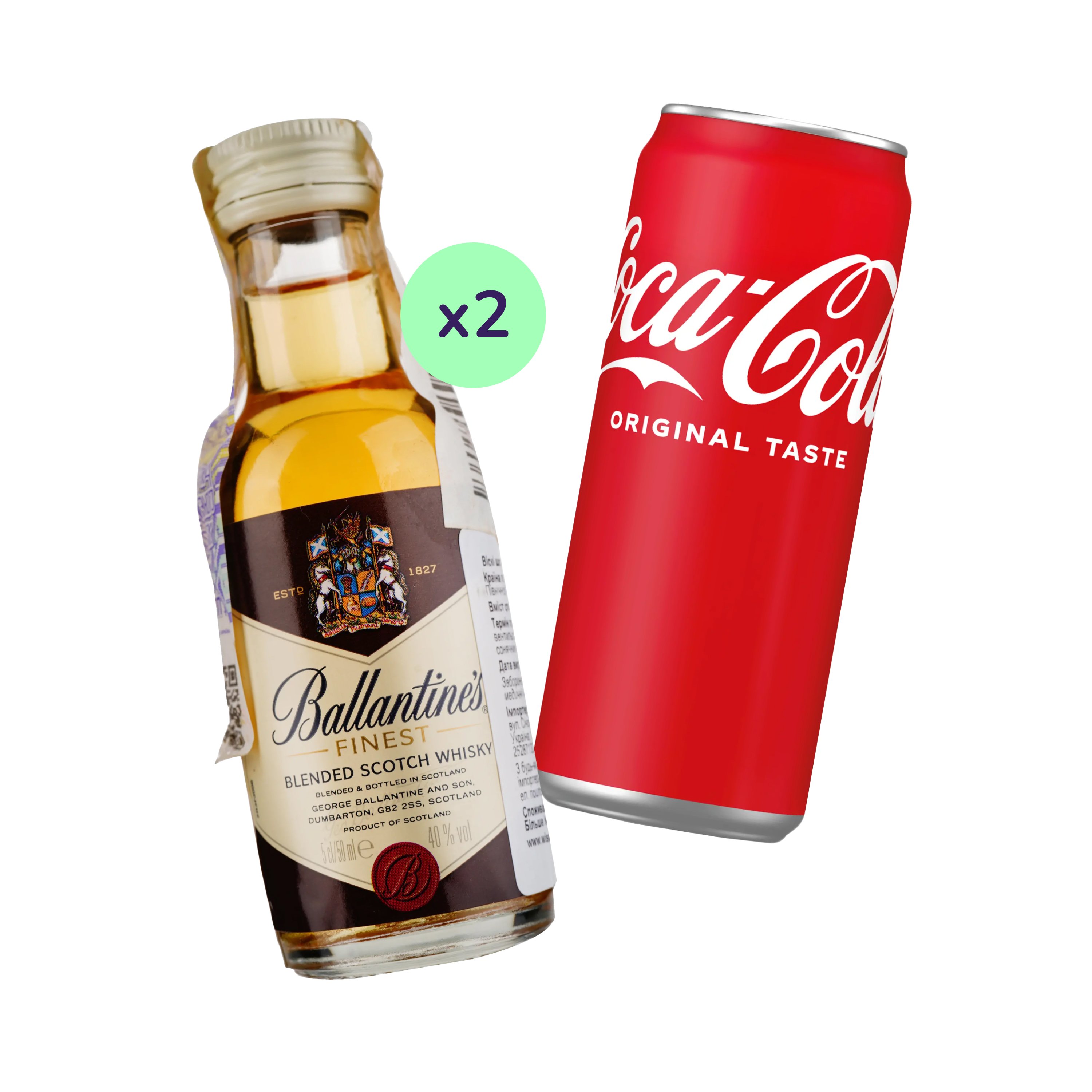 Коктейль Whisky Cola (набір інгредієнтів) х2 на основі Ballantine's - фото 2