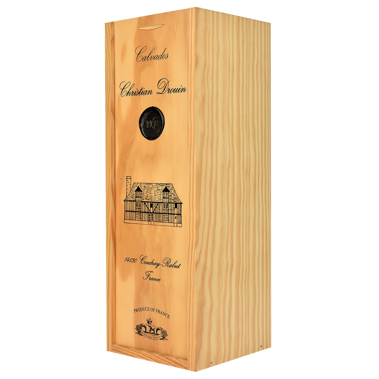 Кальвадос Christian Drouin Calvados 1974, в деревянной коробке, 42% 0,7 л - фото 2