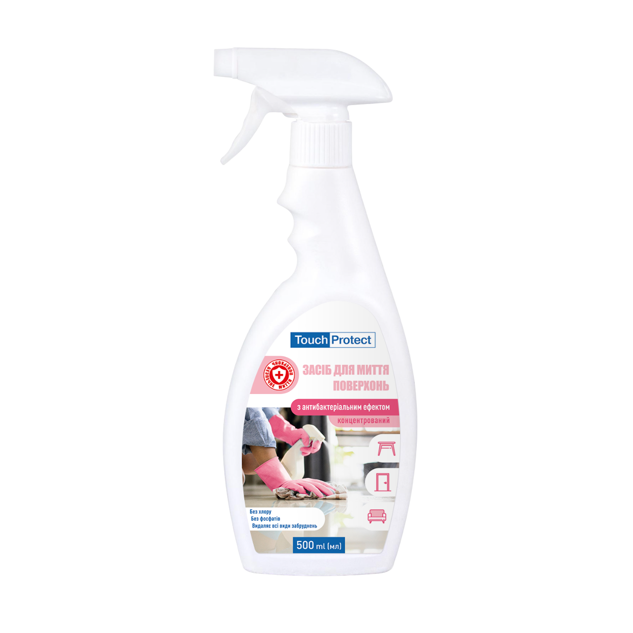 Средство для мытья поверхностей Touch Protect с антибактериальным эффектом, 500 мл - фото 1