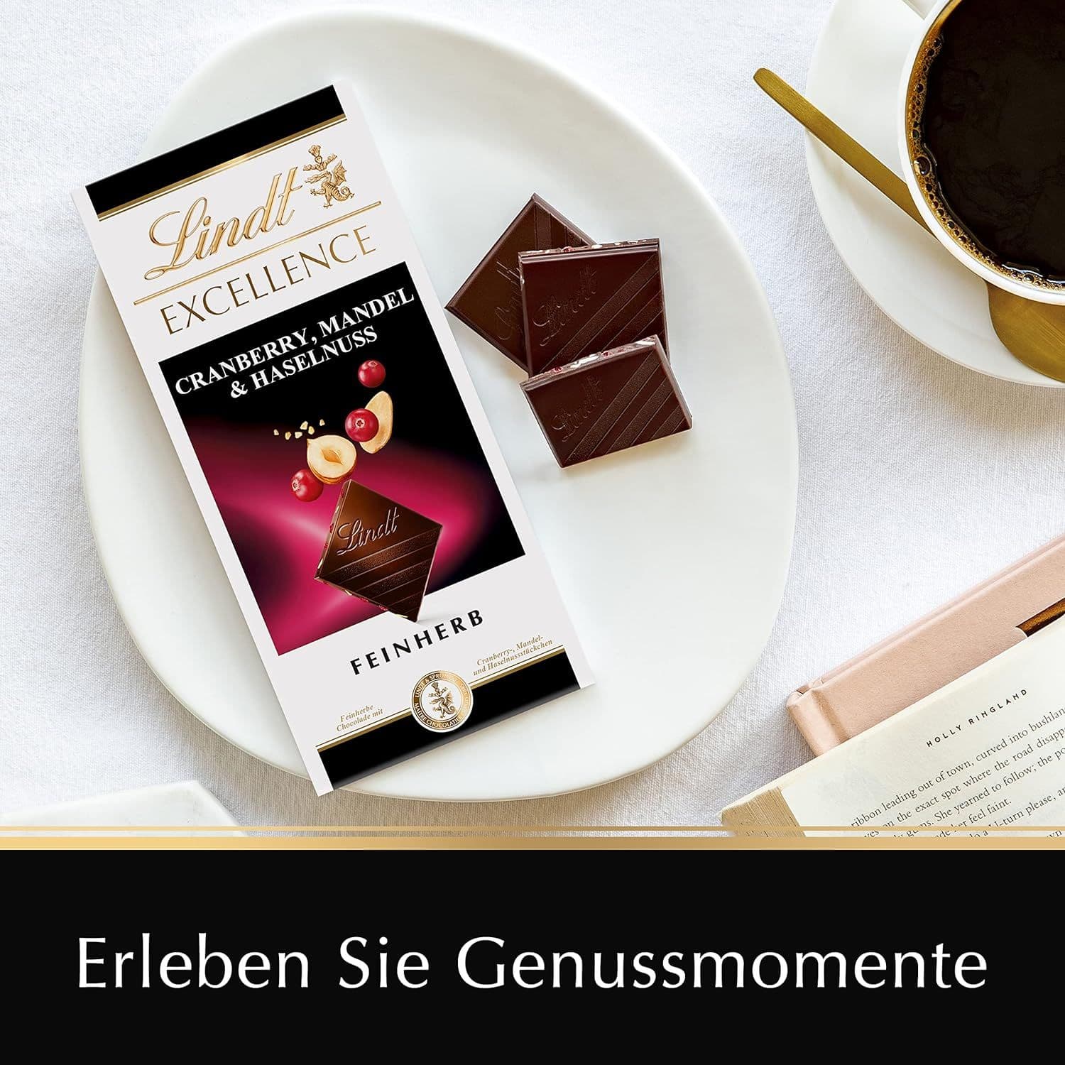 Шоколад черный Lindt Excellence с миндалем, фундуком и клюквой 100 г - фото 2