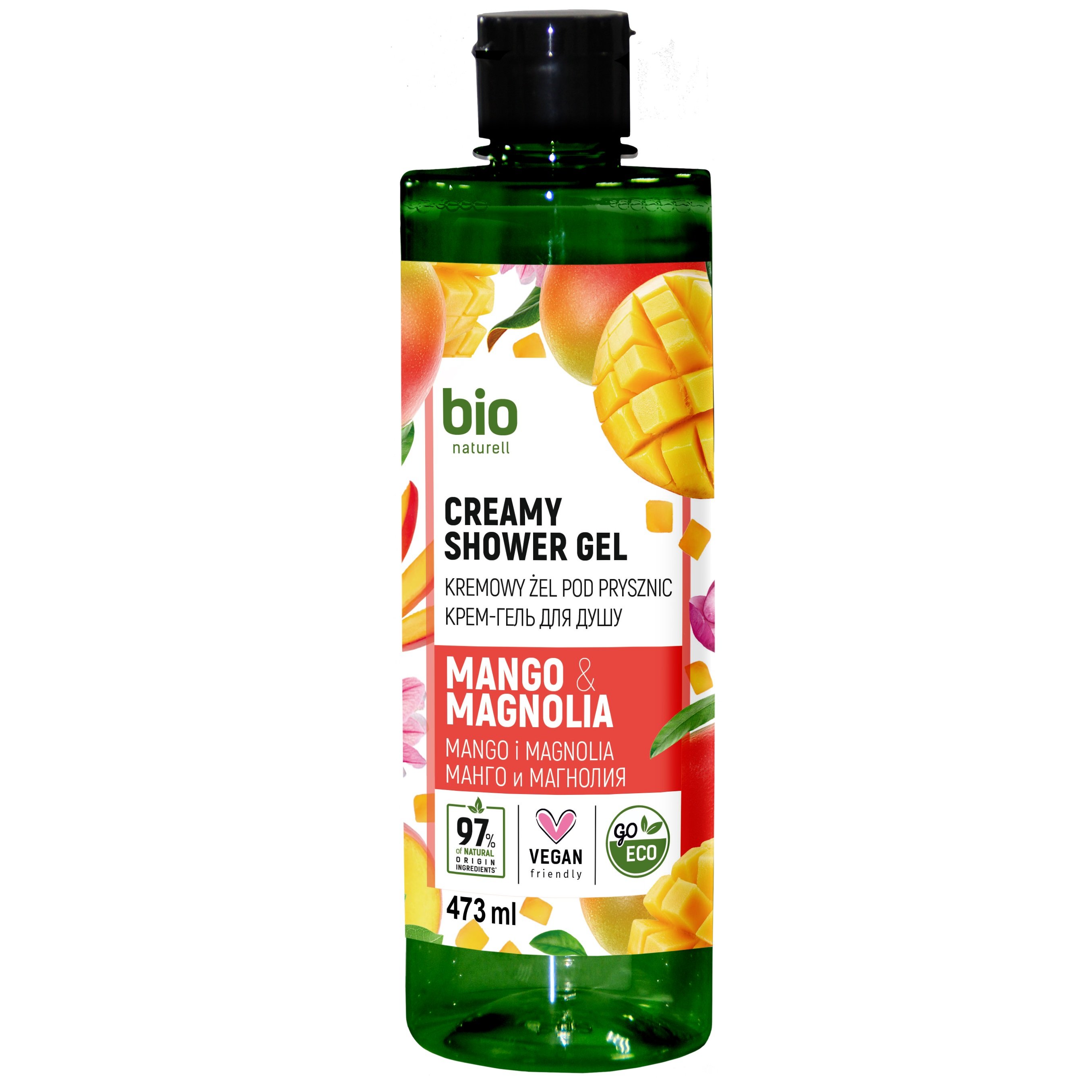 Крем-гель для душу Bio Naturell Mango&Magnolia Creamy shower gel, 473 мл - фото 1