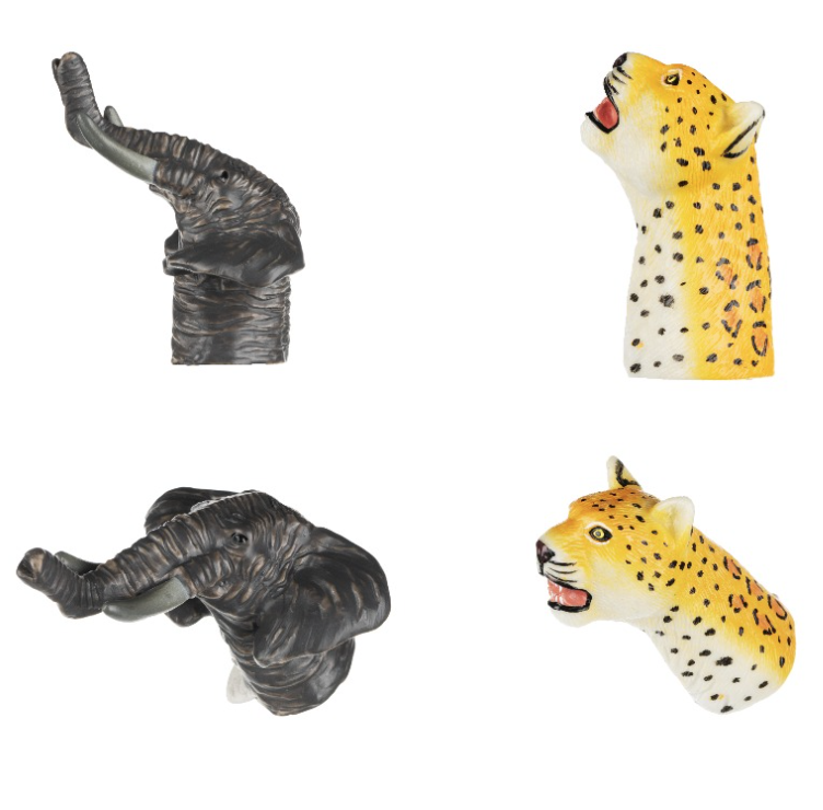 Набір пальчикових ляльок Same Toy Слон та Леопард, 2 шт. (X241UT-3) - фото 1