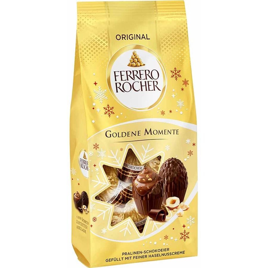 Цукерки Ferrero Rocher Goldene Momente Milchschokolade 90 г (931454) - фото 1