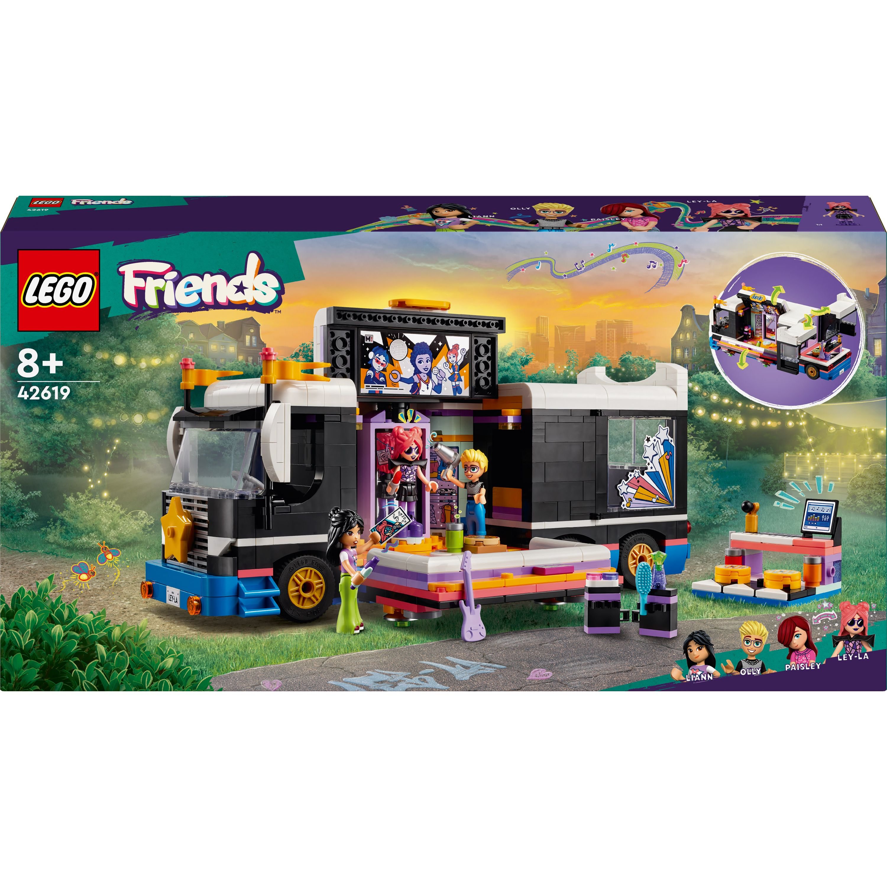 Конструктор LEGO Friends Автобус для музичного туру попзірки 845 деталі (42619) - фото 1