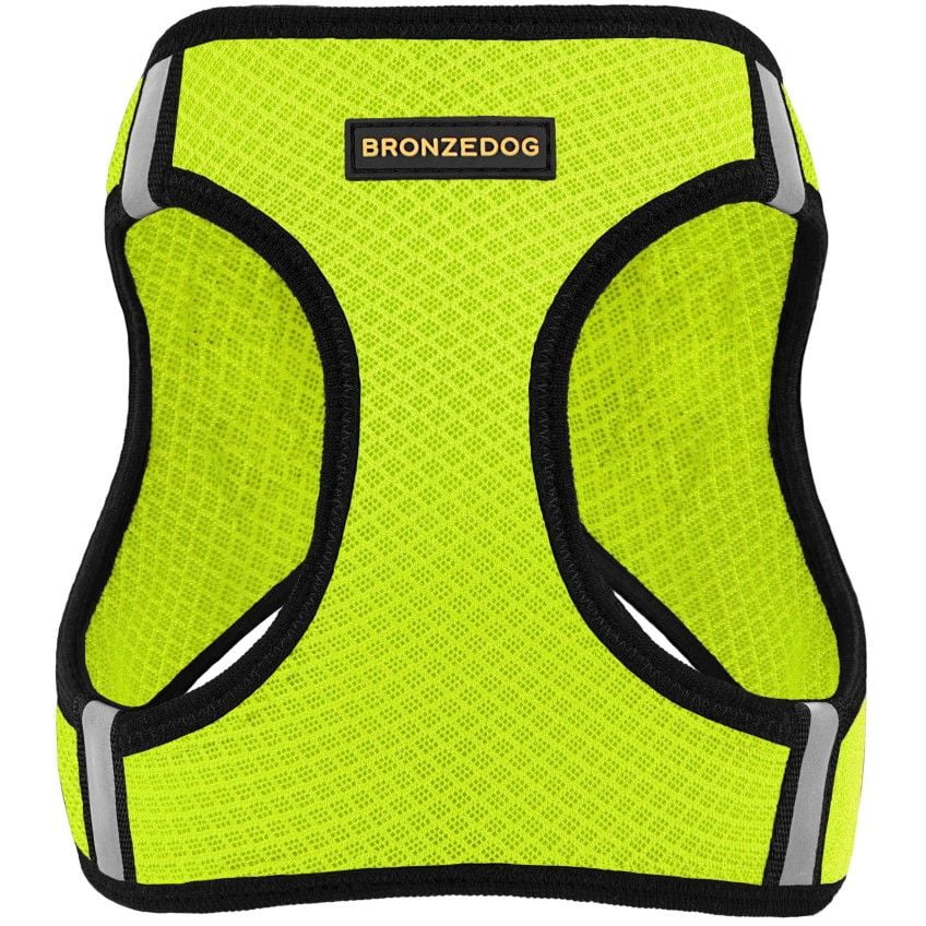 Шлейка для собак Bronzedog Mesh Vest, размер М, 42х47 см, лимонная - фото 2