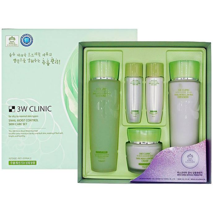 Набір для догляду за обличчям 3W Clinic Snail Moist Control Skin Care 3 Set - фото 2