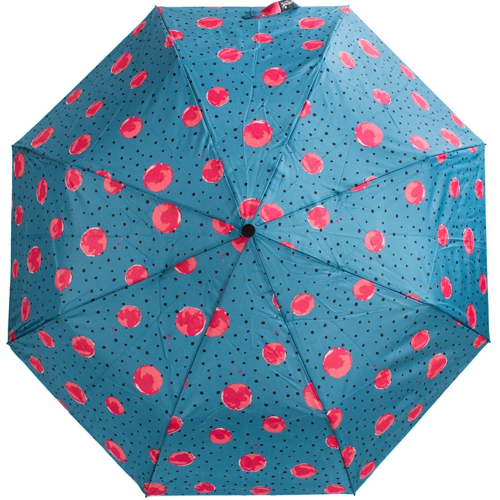 Жіноча складана парасолька напівавтомат Happy Rain 95 см синя - фото 1