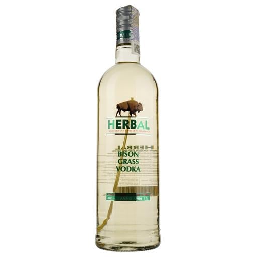 Алкогольний напій Herbal Bison Grass Vodka на основі горілки та настою Зубрівки, 40%, 1 л - фото 1