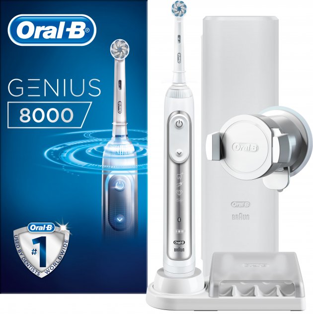 Электрическая зубная щетка Oral-B Genius 8000, серебристый - фото 1