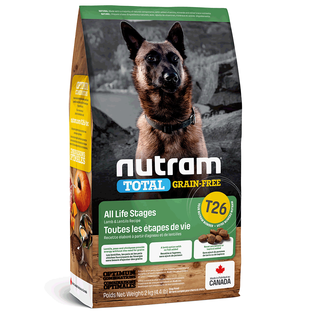 Сухий корм для собак Nutram - T26 Total GF Lamb&Lentils Dog, ягня, 2 кг ( 67714102550) - фото 1
