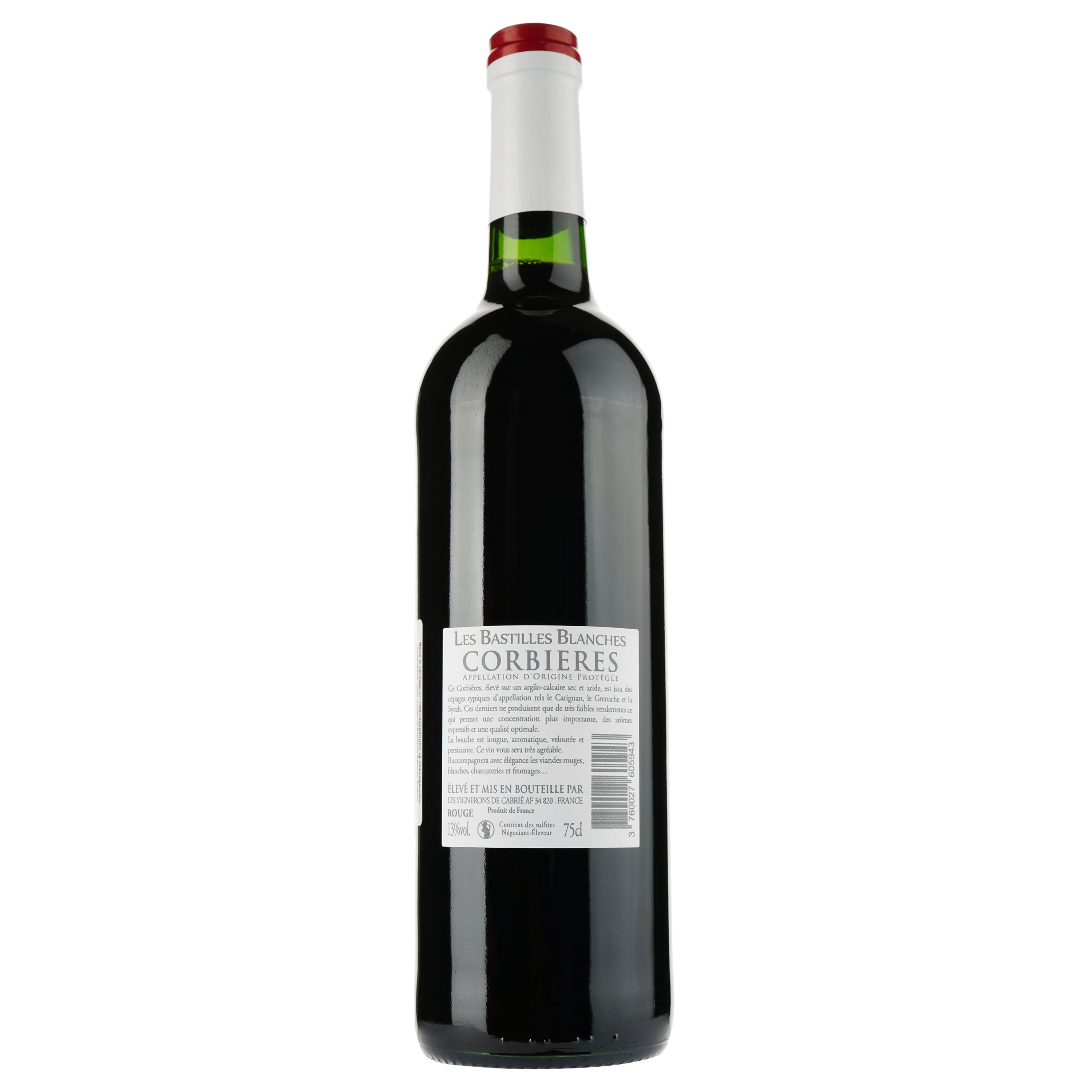 Вино Les Bastilles Blanches Rouge AOP Corbieres, красное, сухое, 0,75 л - фото 2