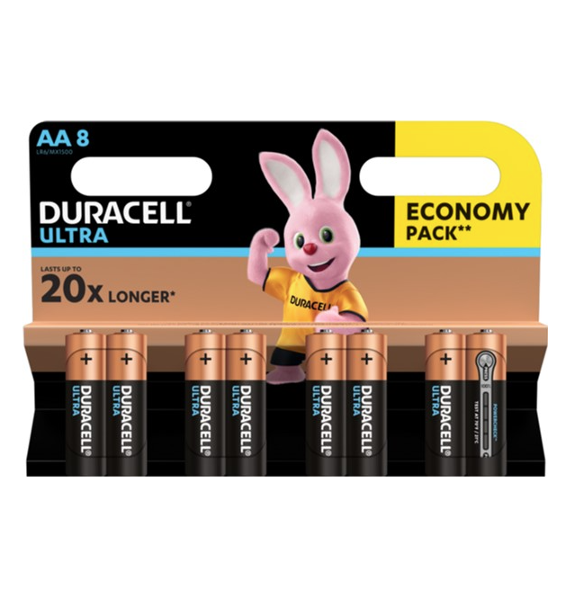 Щелочные батарейки пальчиковые Duracell Ultra 1,5 V АA LR6/MX15000, 8 шт. (5004807) - фото 2