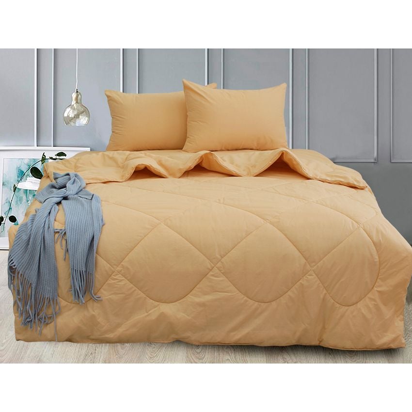 Комплект постельного белья TAG Tekstil 1.5-спальный Бежевый 000163714 (Apricot Cream) - фото 1