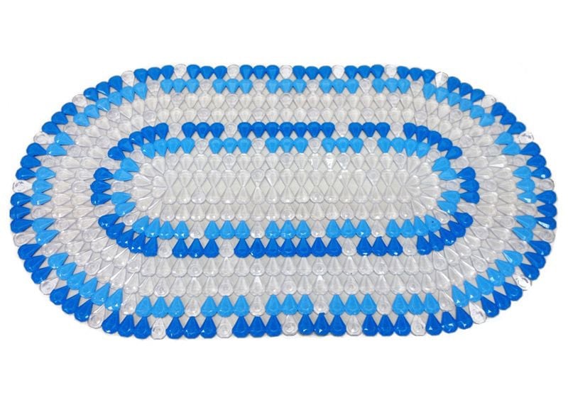 Коврик для ванной комнаты Helfer, 39×69 см, прозрачный/голубой/синий (59-255-007) - фото 1