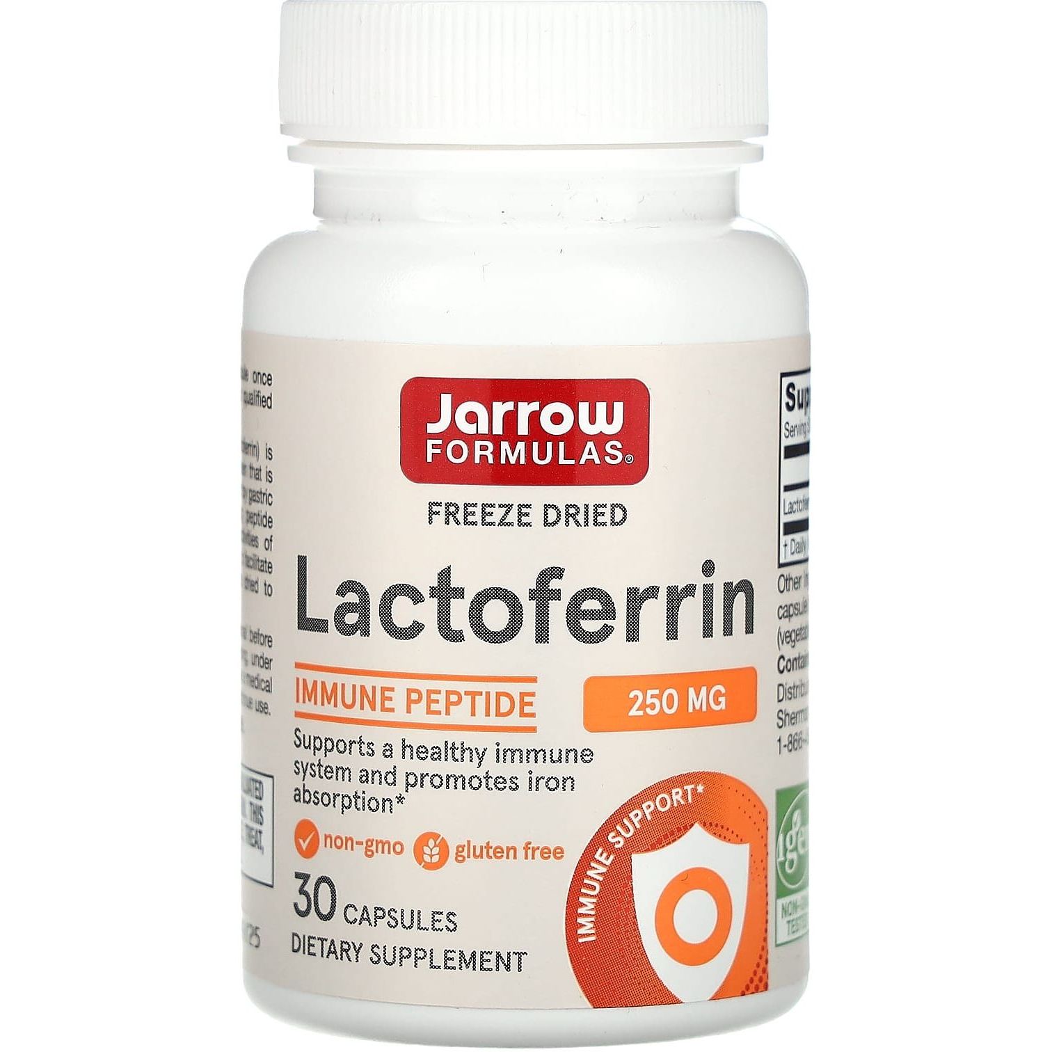 Лактоферин сублімований Jarrow Formulas Lactoferrin 250 мг 60 капсул - фото 1