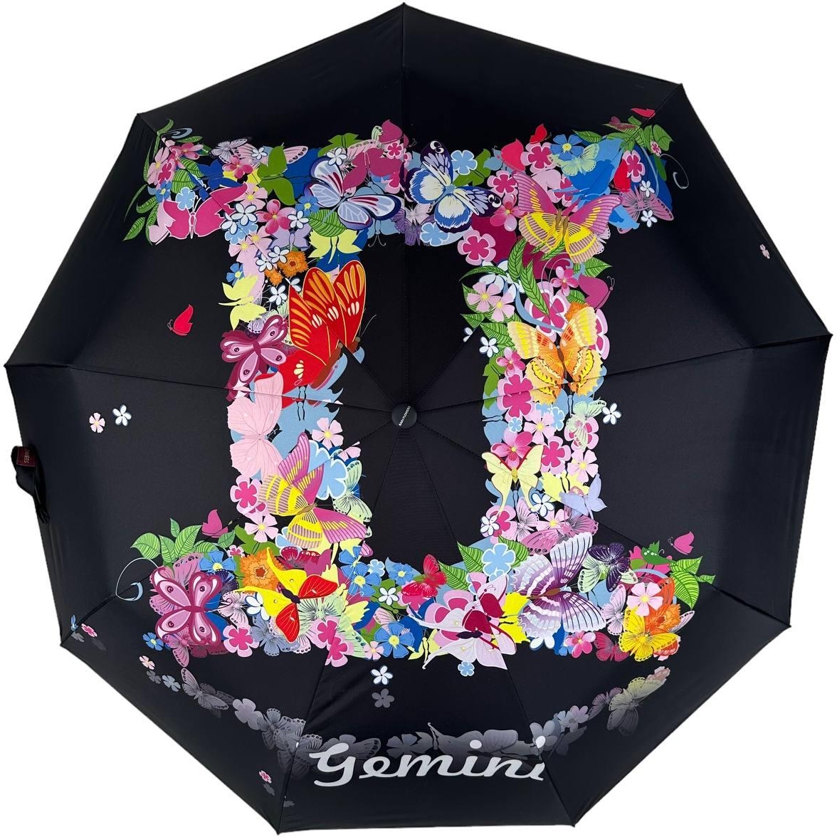 Жіноча складана парасолька повний автомат Rain 98 см чорна - фото 1