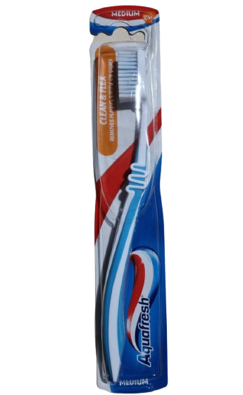 Зубна щітка Aquafresh Clean&Flex, середня, блакитний - фото 1
