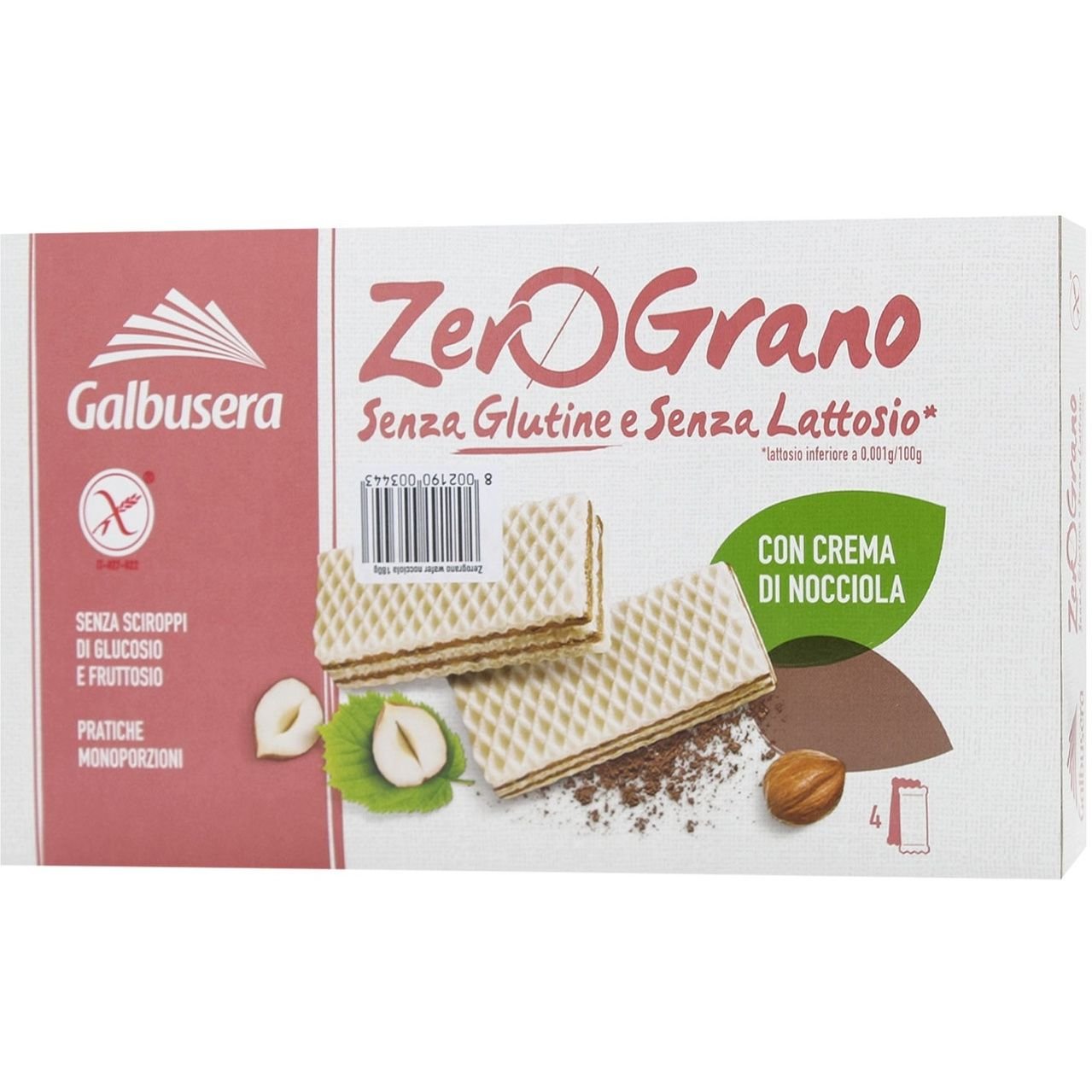 Вафлі Galbusera Zerograno з горіховим кремом 180 г - фото 1