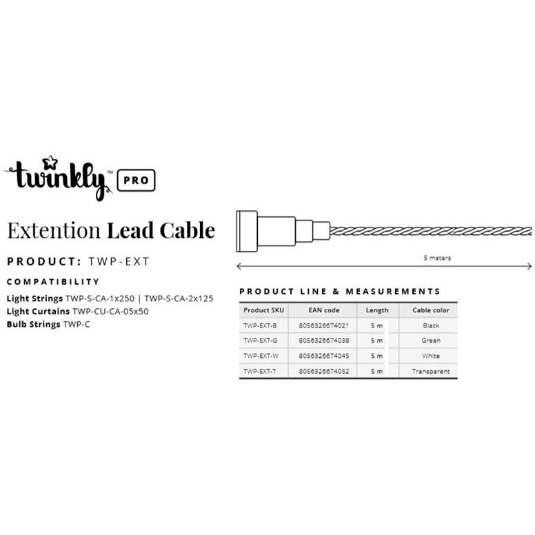 Удлинитель кабеля Twinkly Pro AWG22 PVC 5 м черный (TWP-EXT-B) - фото 3